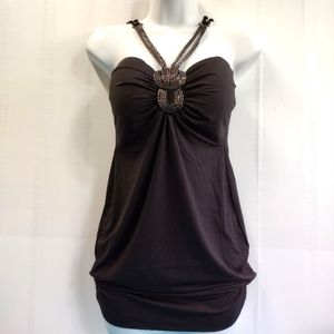 NWT ICU Collection Women's Sexy Casual Halter Mini Dress S